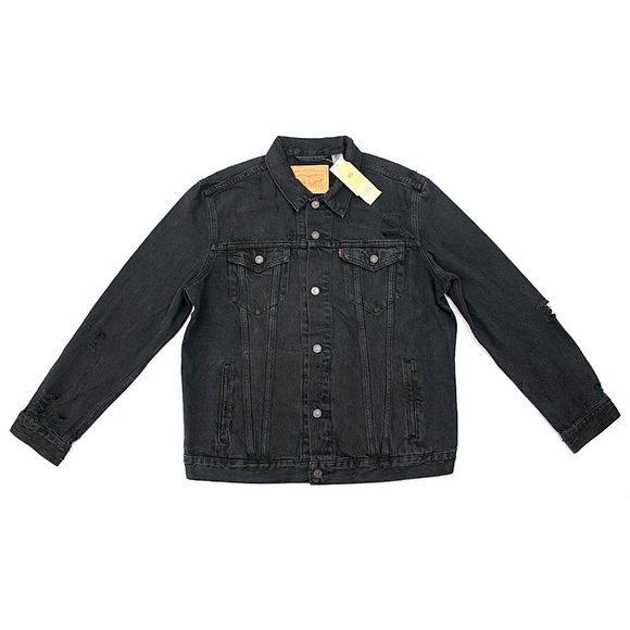 mens xl black denim jacket